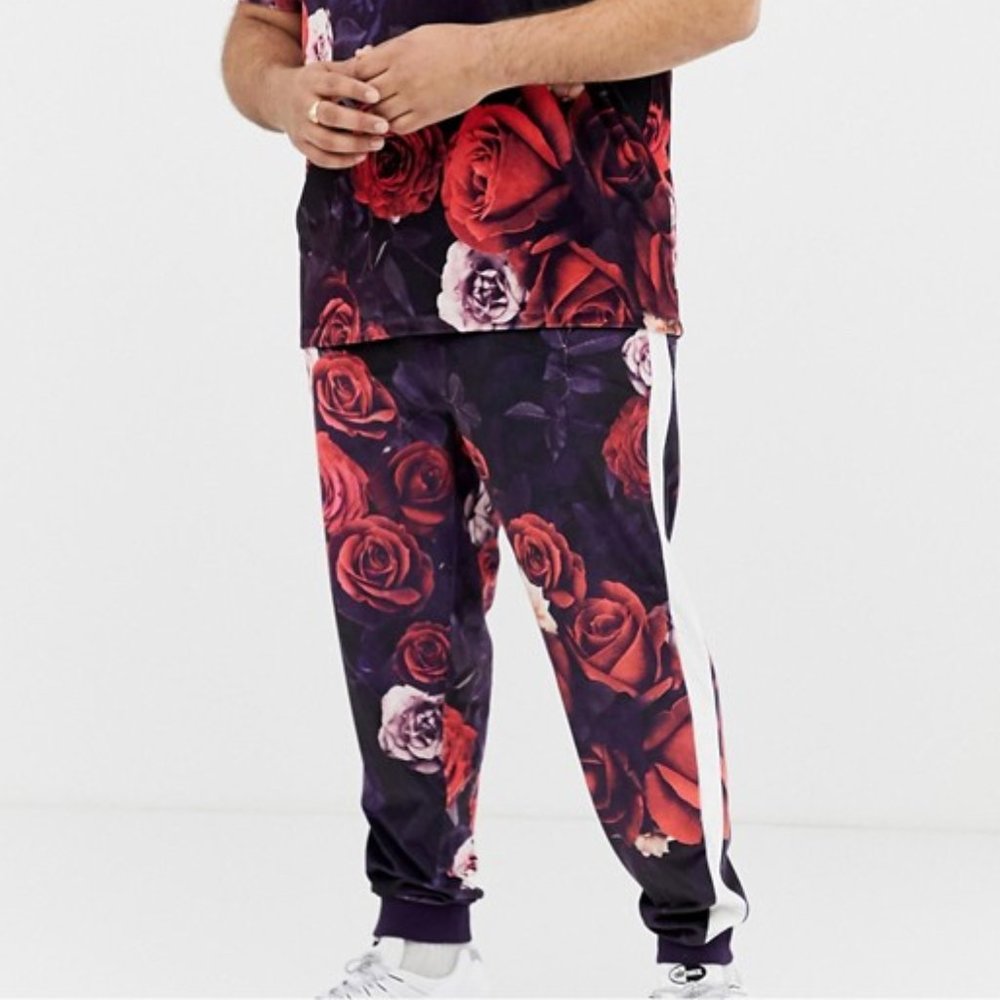 Velour Floral Joggers ASOS